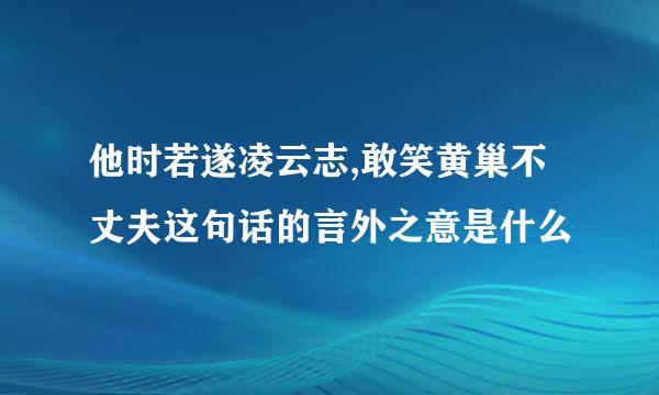 他时若遂凌云志,敢笑黄巢不丈夫这句话的言外之意是什么