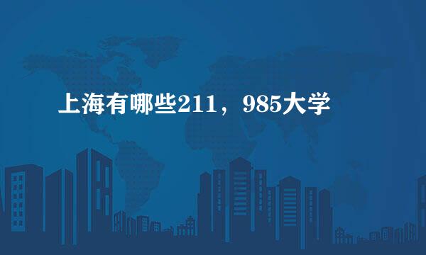 上海有哪些211，985大学