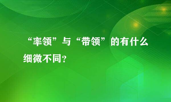 “率领”与“带领”的有什么细微不同？