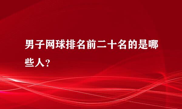 男子网球排名前二十名的是哪些人？