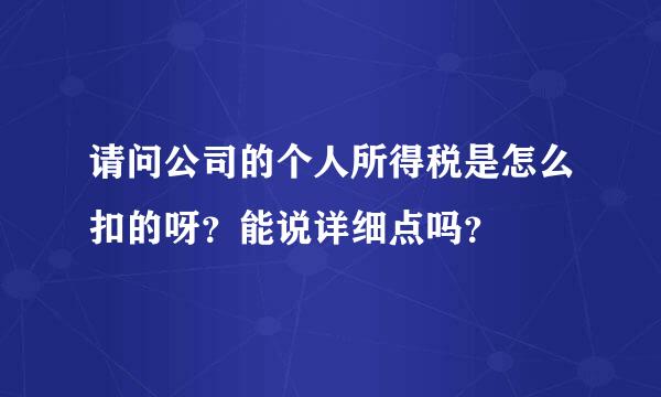 请问公司的个人所得税是怎么扣的呀？能说详细点吗？