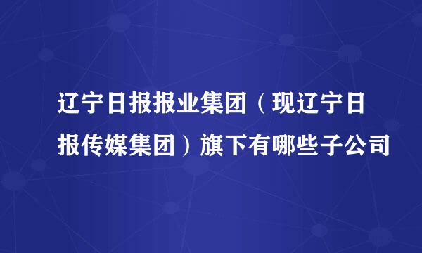 辽宁日报报业集团（现辽宁日报传媒集团）旗下有哪些子公司