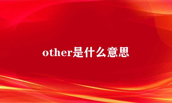 other是什么意思