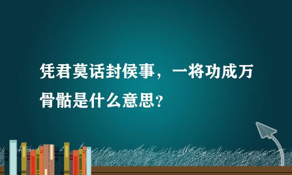 凭君莫话封侯事，一将功成万骨骷是什么意思？