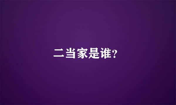 二当家是谁？