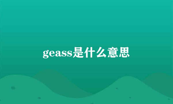 geass是什么意思