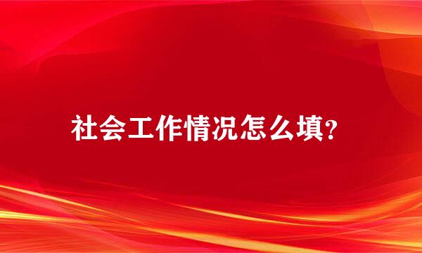 社会工作情况怎么填？