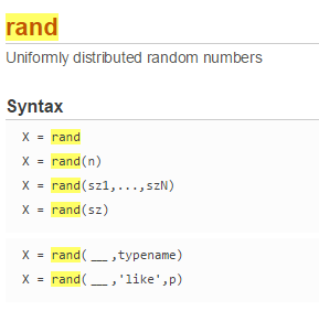 MATLAB中rand和randn分别是什么函数？