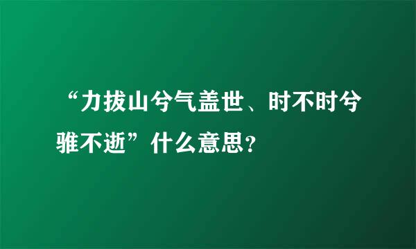 “力拔山兮气盖世、时不时兮骓不逝”什么意思？