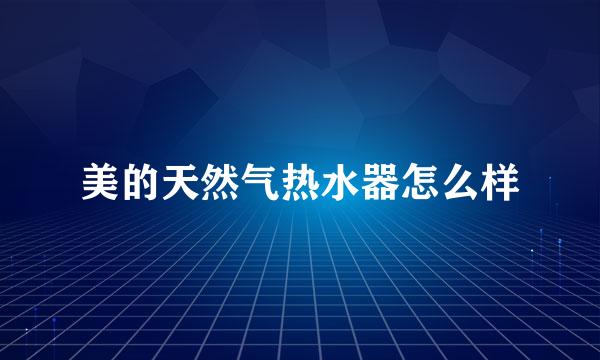 美的天然气热水器怎么样