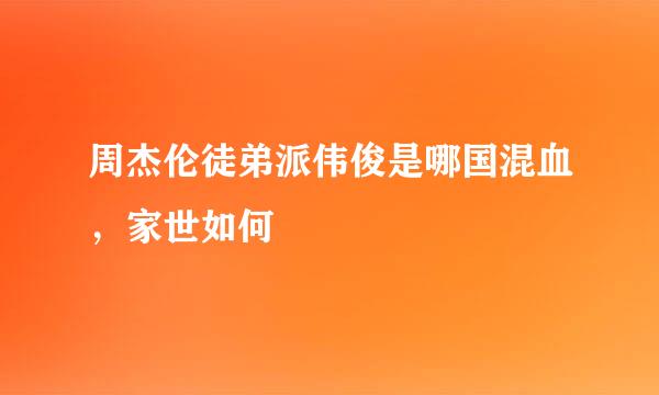 周杰伦徒弟派伟俊是哪国混血，家世如何