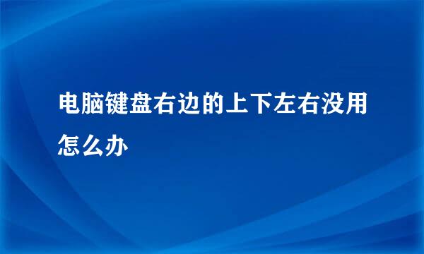 电脑键盘右边的上下左右没用怎么办