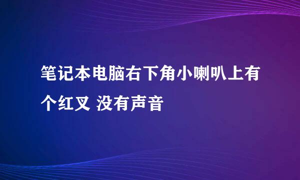 笔记本电脑右下角小喇叭上有个红叉 没有声音