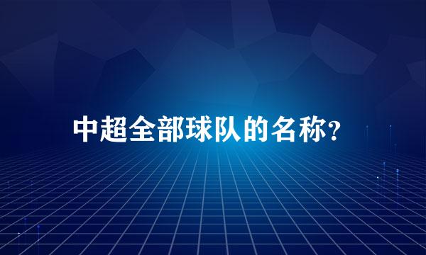 中超全部球队的名称？