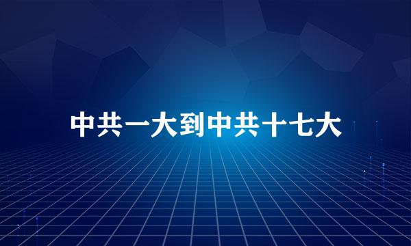 中共一大到中共十七大