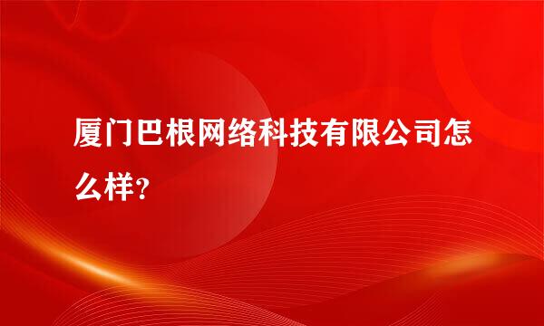 厦门巴根网络科技有限公司怎么样？