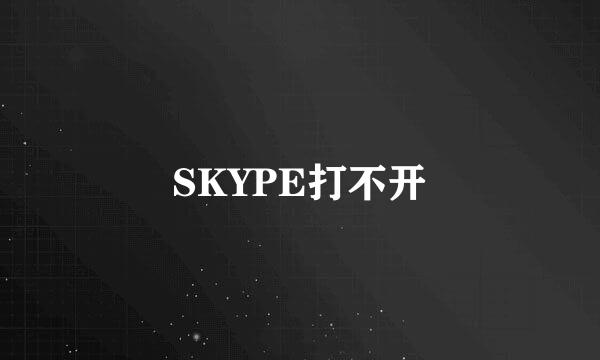 SKYPE打不开