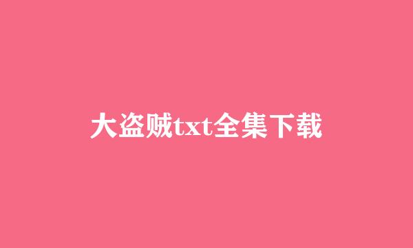 大盗贼txt全集下载