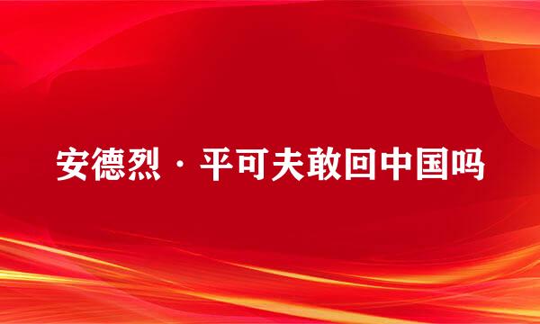 安德烈·平可夫敢回中国吗