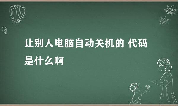 让别人电脑自动关机的 代码 是什么啊