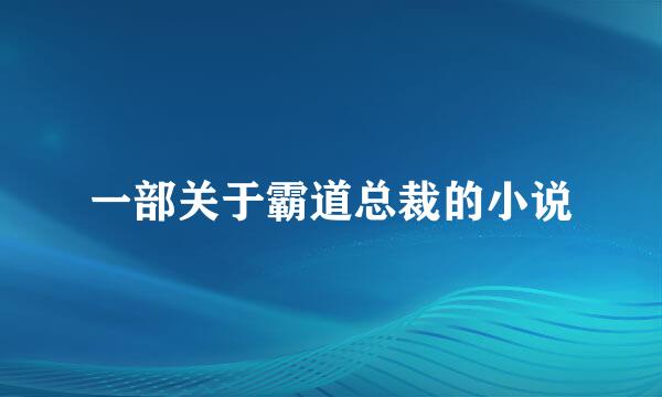 一部关于霸道总裁的小说