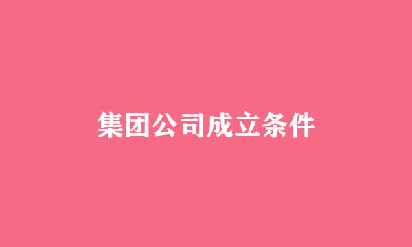 集团公司成立条件