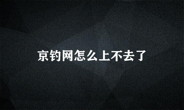 京钓网怎么上不去了