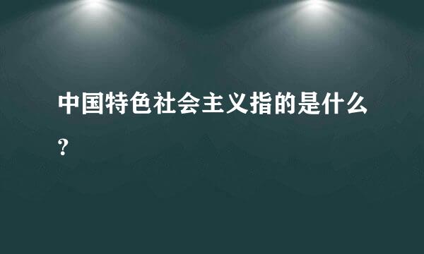 中国特色社会主义指的是什么？