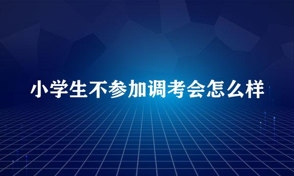 小学生不参加调考会怎么样