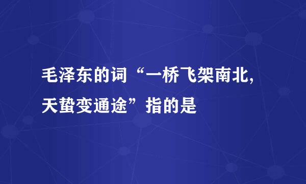 毛泽东的词“一桥飞架南北,天蛰变通途”指的是