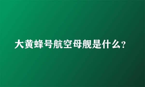 大黄蜂号航空母舰是什么？