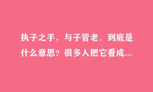 执子之手，与子皆老。到底是什么意思？很多人把它看成是夫妻关系，爱情。但是我大概看了出处，觉得不大对