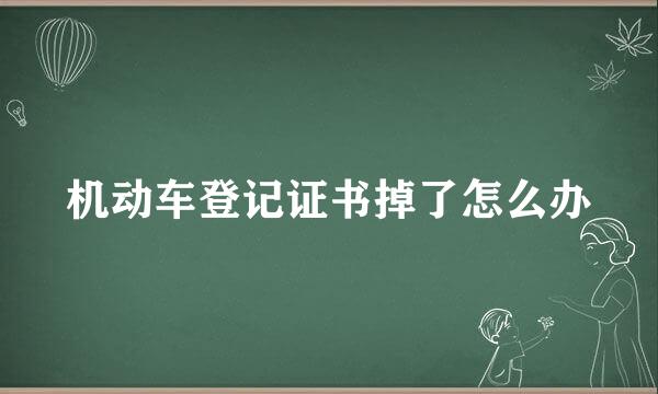 机动车登记证书掉了怎么办