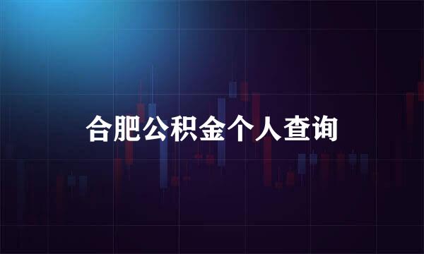 合肥公积金个人查询