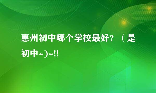 惠州初中哪个学校最好？（是初中~)~!!