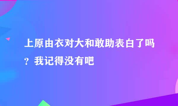 上原由衣对大和敢助表白了吗？我记得没有吧