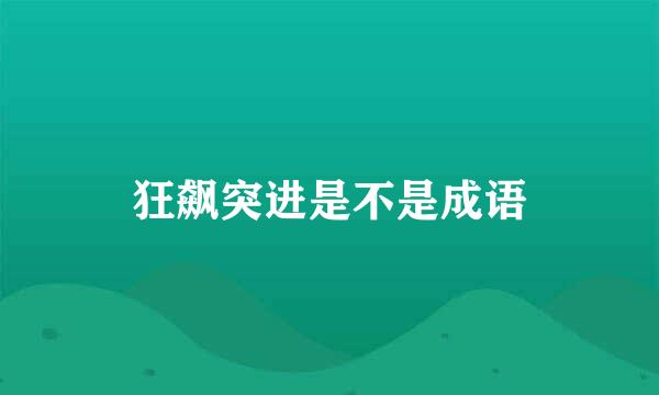 狂飙突进是不是成语