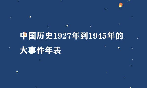 中国历史1927年到1945年的大事件年表