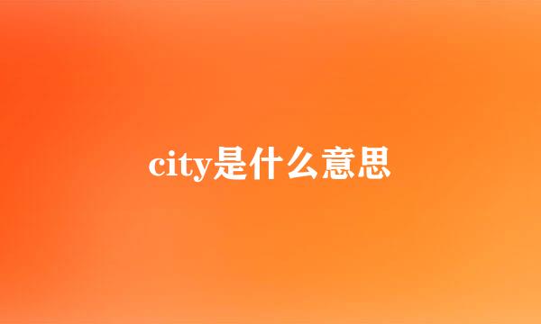 city是什么意思