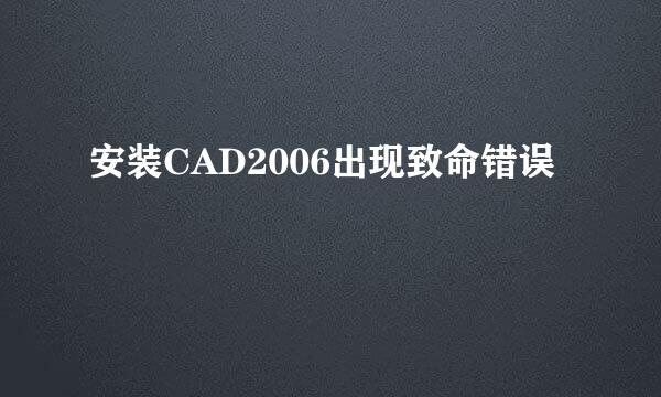 安装CAD2006出现致命错误