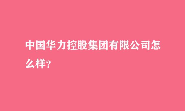 中国华力控股集团有限公司怎么样？