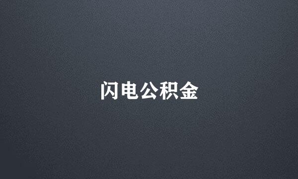 闪电公积金