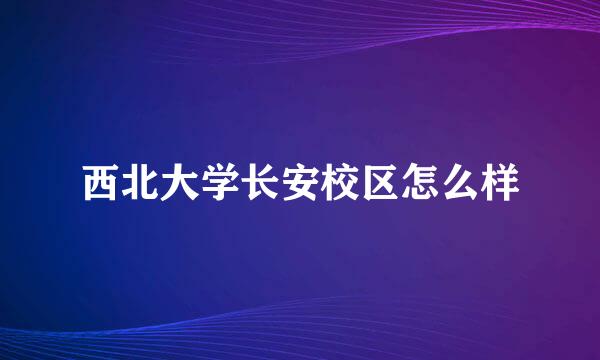 西北大学长安校区怎么样