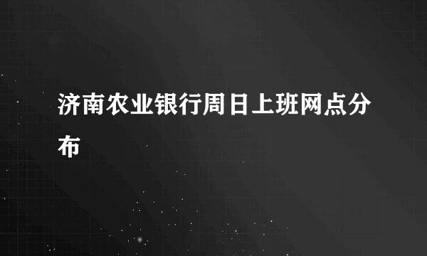 济南农业银行周日上班网点分布