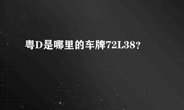 粤D是哪里的车牌72L38？