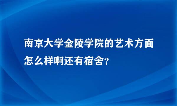 南京大学金陵学院的艺术方面怎么样啊还有宿舍？