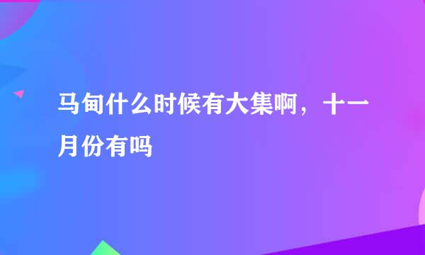 马甸什么时候有大集啊，十一月份有吗