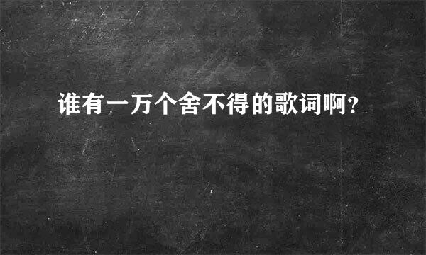 谁有一万个舍不得的歌词啊？