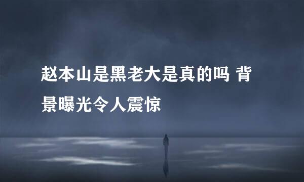 赵本山是黑老大是真的吗 背景曝光令人震惊