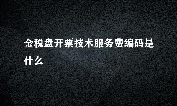 金税盘开票技术服务费编码是什么